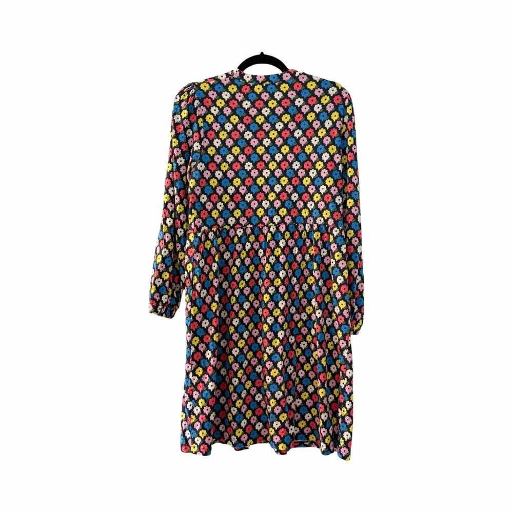 BODEN Naomi Floral Long Sleeve A-line Floral Colorful V-neck Mii Dress Sz 10 - Picture 3 of 6